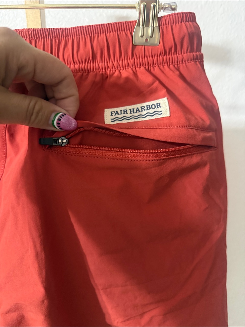 Fair Harbor Men's Coral-Red Hybrid Swim Shorts- 5”-Medium- NWT - Picture 7 of 7